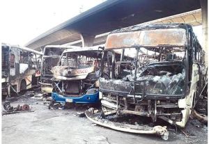 Chisco Buses and Premises Set Ablaze By APC Thugs